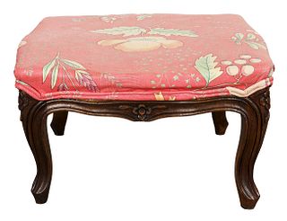 Rococo Revival Style Carved Wood Footstool