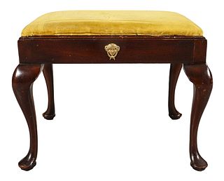 Queen Anne Manner Upholstered Stool