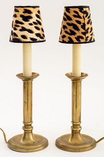 Brass candlestick lamps, Pr