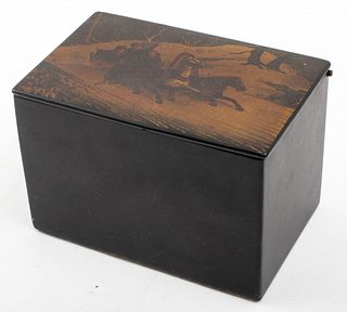 V.O. Vishnyakov Russian Lacquer Tobacco Box, 19 c.