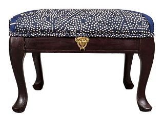 Queen Anne Manner Upholstered Stool