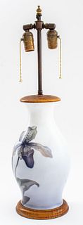 Royal Copenhagen Orchid Vase Mounted as a  Lamp