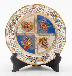 German Dresden Style Reticulated Porcelain Dish