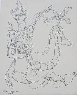 Rene Portocarrero (1912 - 1985) Ink Drawing
