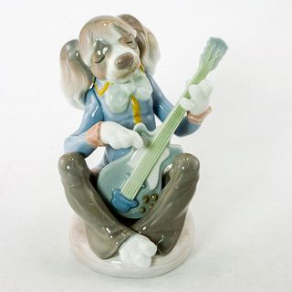 Dog Playing Guitar - Seated 1001153 - Lladro Porcelain Figurine