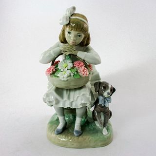 Girl with Flowers 1001088 - Lladro Porcelain Figurine