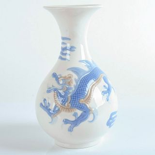Dragon Vase Blue 1004690.3 - Lladro Porcelain Vase