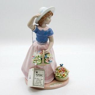 Nadal Porcelain Figurine, Girl with Flowers 2734
