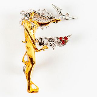 Erte Art Jewelry, F The Letter Pendant / Brooch