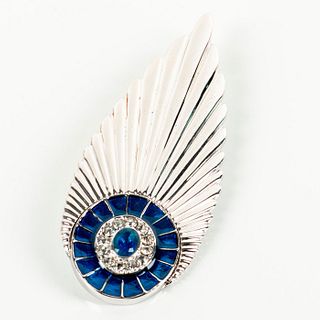 Erte Fine Art Jewelry, Plume Sapphire Pin
