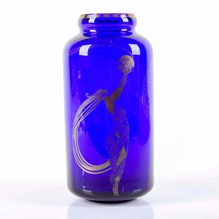 Franklin Mint Erte Cobalt Vase, Fireflies