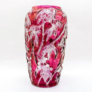 Vintage Consolidated Phoenix Art Glass Vase, Bittersweet