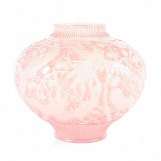 Consolidated Glass Vase, Pink Martele Cockatoo
