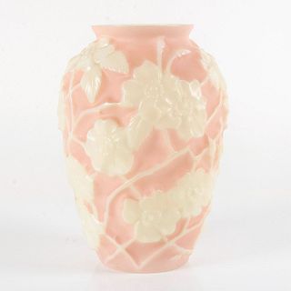 Phoenix Consolidated Art Glass Vase, Pink Dogwood