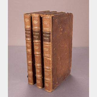 Milton, John (1608-1674), Complete Collection of the Historical, Political and Miscellaneous Works of John Milton. 3 vols.