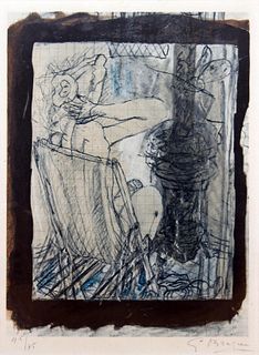 Georges Braque - Femme nue assise devant un poele