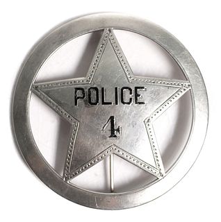 Early Sterling Silver Police Badge