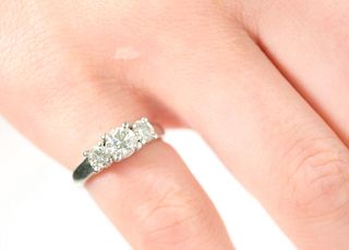 Platinum 1.75ctw Diamond Ring, Size 4 1/2