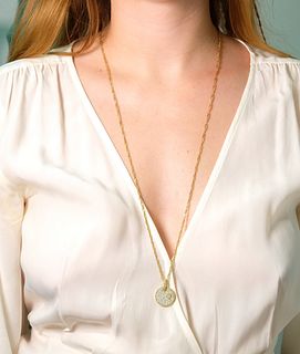 Judith Ripka 18k YG Pendant Diamond Necklace