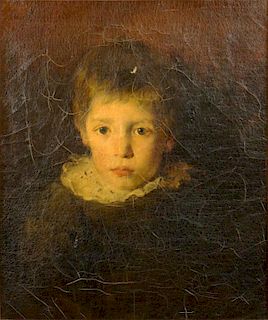 Alois Erdtelt, German (1851-1911) Oil on Canvas "Portrait of a Young Boy"