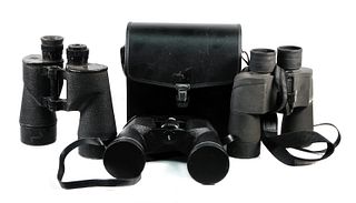 Group, 3 Vintage Binoculars, Pentax, Navy & Sears
