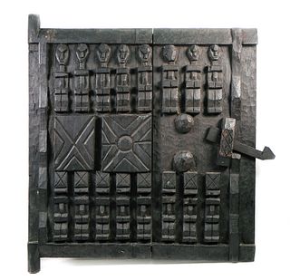 African Dogon Style Grainery Carved Door