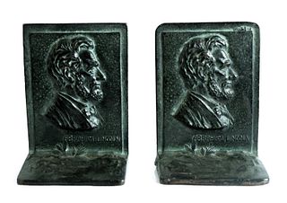 Pair, Vintage Cast Iron Abe Lincoln Bookends