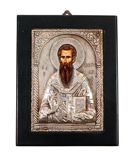 Russian 950 Silver Clad Byzantine Style Icon