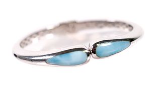 Sterling Silver & Turquoise Hinged Bangle