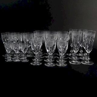 Thirty (30) Pieces St Louis "Cleo" Crystal Stemware.