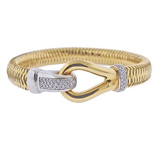 Roberto Coin Primavera 18k Gold Diamond Hook Bracelet