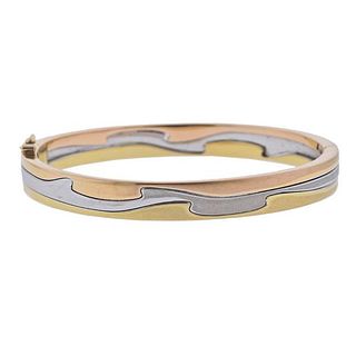 Georg Jensen Fusion 18k Tri Color Gold Bangle Bracelet