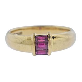 Tiffany &amp; Co 18k Gold Ruby Band Ring 