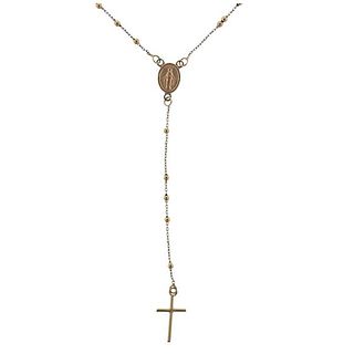 14k Gold Rosary Bead Necklace