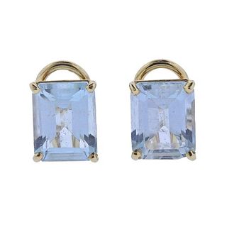 18k Gold Aquamarine Earrings