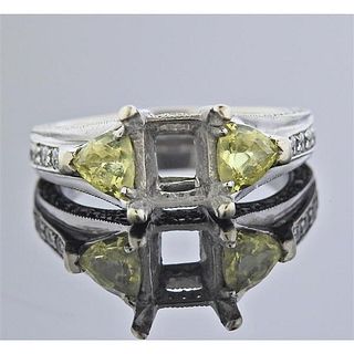 14k Gold Yellow Sapphire Diamond Engagement Ring Setting
