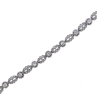 Midcentury Platinum Diamond Bracelet