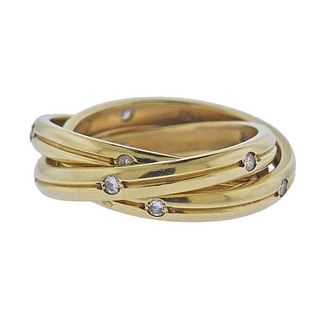 Cartier 18k Gold Diamond Constellation Trinity Ring Size 54