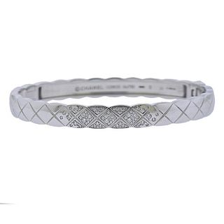 Chanel Coco Crush 18k Gold Diamond Bangle Bracelet Size S