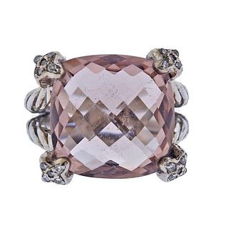 David Yurman Silver Diamond Quartz Ring
