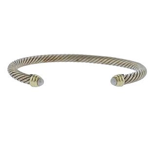David Yurman Silver 14k Gold Pearl Cuff Bracelet