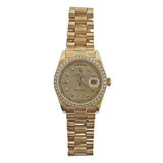 Rolex President 18k Gold Diamond Watch 18078