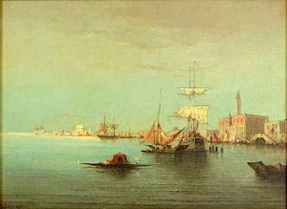 Antoine Bouvard, French (1870-1956) Oil on canvas "Venetian Canal" Signed lower left Bouvard.