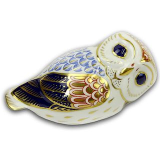 Royal Crown Derby Hand painted Porcelain Owl Figurine.