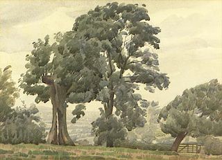 James Walker Tucker, British (1898-1972) Watercolor on Paper, "Landscape".