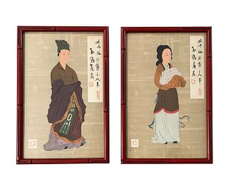 Pair of Chinese Mid Century Prints