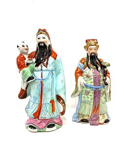Two Hand Painted Chinese Figures