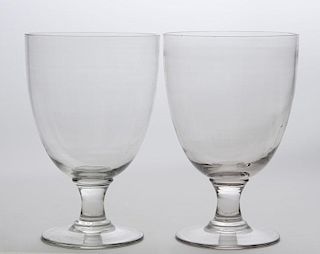 PAIR OF BLOWN-GLASS LARGE GOBLETS