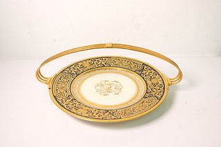 Heavily Gilt Enameled Porcelain Handled Plate