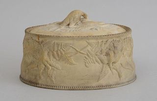 ENGLISH POTTERY GAME TUREEN AND COVER